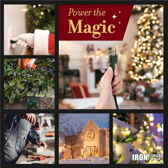 25Foot Outdoor Extension Cord with 3 Electrical Power Outlets -16/3 SJTW Durable - Picture 5 of 7